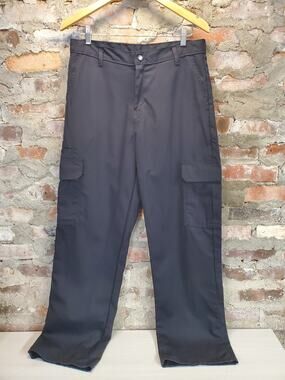 Dickies Mens Cargo Pants 32x32 Black Polyester Cotton Straight Leg Workwear